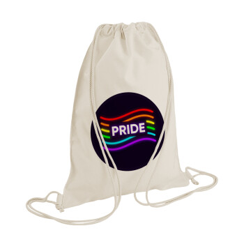 Pride , Τσάντα πλάτης πουγκί GYMBAG natural (28x40cm)