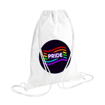 Pride , Τσάντα πλάτης πουγκί GYMBAG λευκή (28x40cm)