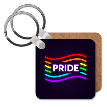 Pride , Μπρελόκ Ξύλινο τετράγωνο MDF