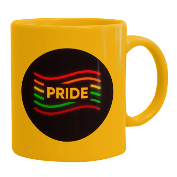 Pride , Ceramic coffee mug yellow, 330ml (1pcs)