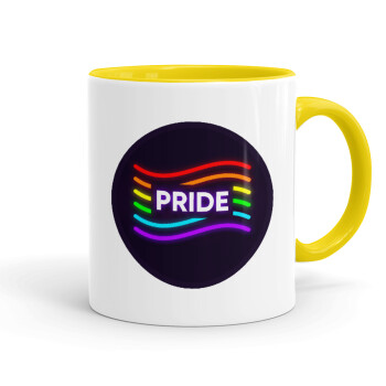 Pride , Κούπα χρωματιστή κίτρινη, κεραμική, 330ml