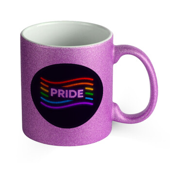 Pride , Κούπα Μωβ Glitter που γυαλίζει, κεραμική, 330ml