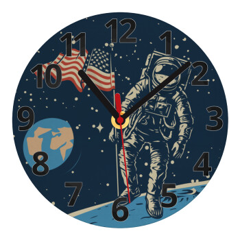 The first man on the moon, Ρολόι τοίχου γυάλινο (20cm)