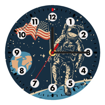 The first man on the moon, Wooden wall clock (20cm)
