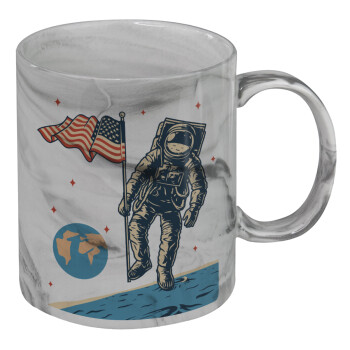 The first man on the moon, Mug ceramic marble style, 330ml