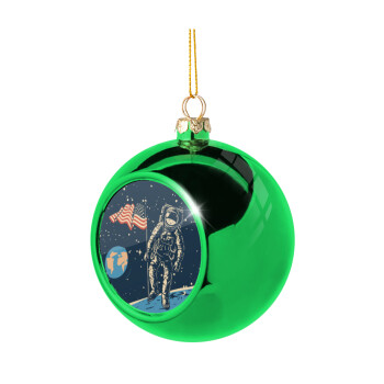 The first man on the moon, Χριστουγεννιάτικη μπάλα δένδρου Πράσινη 8cm