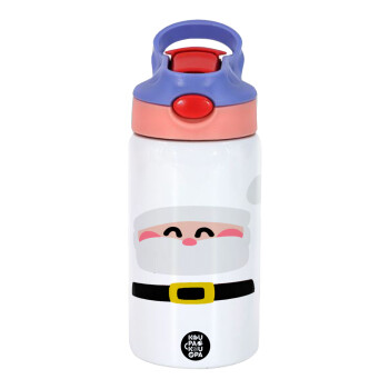 Simple Santa, Children's hot water bottle, stainless steel, with safety straw, pink/purple (350ml)