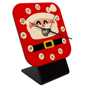 Simple Santa, Επιτραπέζιο ρολόι σε φυσικό ξύλο (10cm)