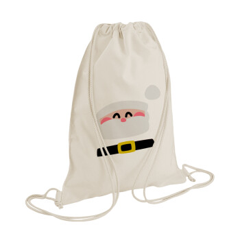 Simple Santa, Τσάντα πλάτης πουγκί GYMBAG natural (28x40cm)