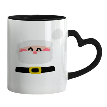 Simple Santa, Mug heart black handle, ceramic, 330ml