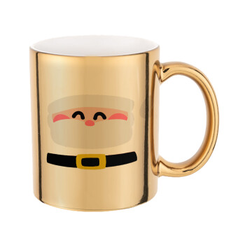 Simple Santa, Mug ceramic, gold mirror, 330ml