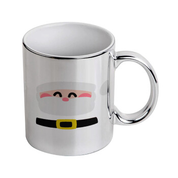 Simple Santa, Mug ceramic, silver mirror, 330ml
