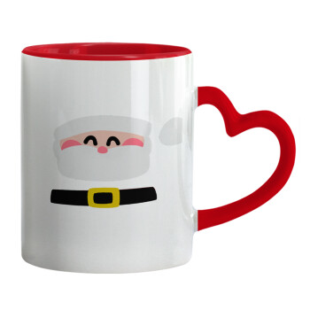 Simple Santa, Mug heart red handle, ceramic, 330ml