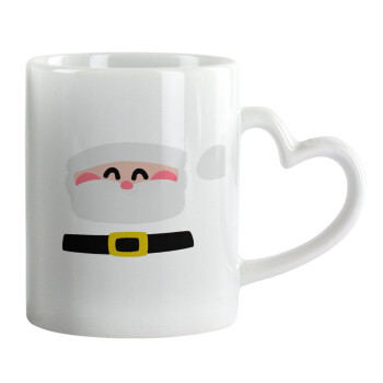 Simple Santa, Mug heart handle, ceramic, 330ml
