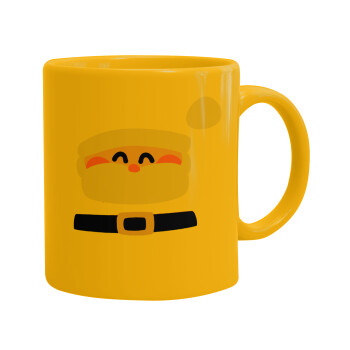 Simple Santa, Ceramic coffee mug yellow, 330ml (1pcs)