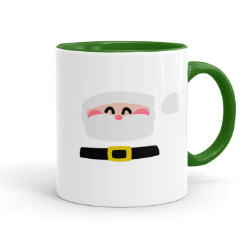 Simple Santa, Κούπα χρωματιστή πράσινη, κεραμική, 330ml