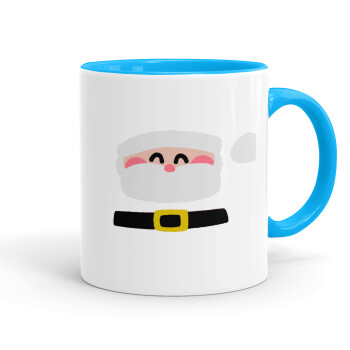 Simple Santa, Κούπα χρωματιστή γαλάζια, κεραμική, 330ml