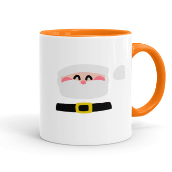 Simple Santa, Κούπα χρωματιστή πορτοκαλί, κεραμική, 330ml