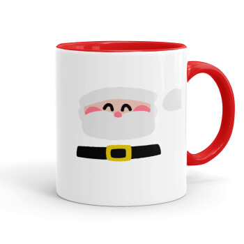 Simple Santa, Κούπα χρωματιστή κόκκινη, κεραμική, 330ml