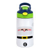 Παιδικό παγούρι θερμό, ανοξείδωτο, με καλαμάκι ασφαλείας, πράσινο/μπλε (350ml)