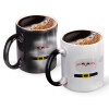 Color changing magic Mug, ceramic, 330ml when adding hot liquid inside, the black colour desappears (1 pcs)