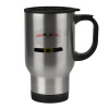 Stainless steel travel mug with lid, double wall 450ml