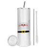 Tumbler stainless steel 600ml, with metal straw & cleaning brush