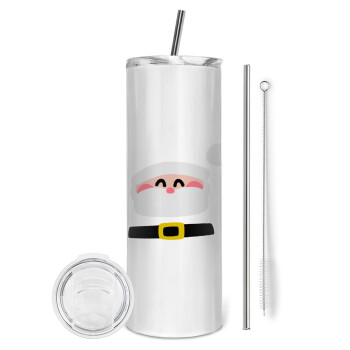 Simple Santa, Tumbler stainless steel 600ml, with metal straw & cleaning brush