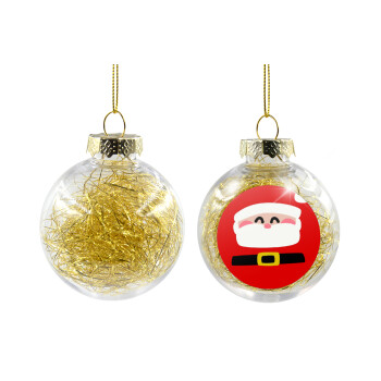 Simple Santa, Χριστουγεννιάτικη μπάλα δένδρου διάφανη με χρυσό γέμισμα 8cm