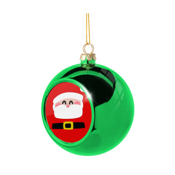 Simple Santa, Χριστουγεννιάτικη μπάλα δένδρου Πράσινη 8cm