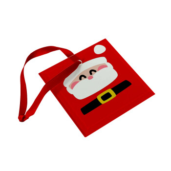 Simple Santa, Στολίδι Χριστουγεννιάτικο στολίδι γυάλινο τετράγωνο 9x9cm