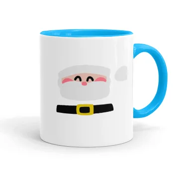 Simple Santa, Mug colored light blue, ceramic, 330ml