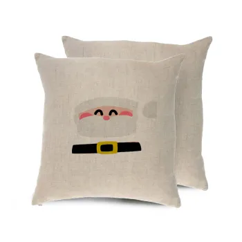 Simple Santa, Μαξιλάρι καναπέ ΛΙΝΟ 40x40cm περιέχεται το  γέμισμα