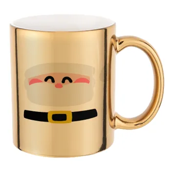 Simple Santa, Κούπα κεραμική, χρυσή καθρέπτης, 330ml