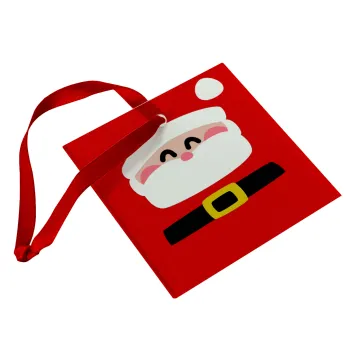 Simple Santa, Christmas ornament, glass square ornament 9x9cm