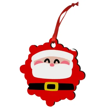 Simple Santa, Christmas ornament snowflake wooden 7.5cm