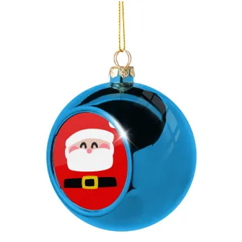 Simple Santa, Blue Christmas tree ball ornament 8cm