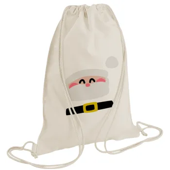 Simple Santa, Τσάντα πλάτης πουγκί GYMBAG natural (28x40cm)