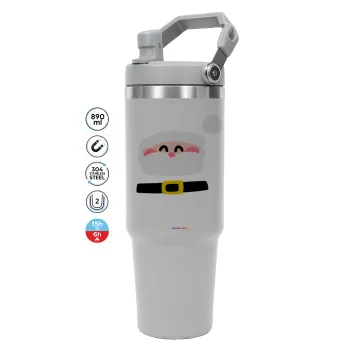 Simple Santa, ΓΚΡΙ χρώματος Θερμός Ανοξείδωτο 890ml (30oz) με χερούλι