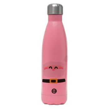 Simple Santa, Metal mug thermos Pink Mat (Stainless steel), double wall, 500ml