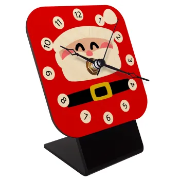 Simple Santa, Επιτραπέζιο ρολόι σε φυσικό ξύλο (10cm)