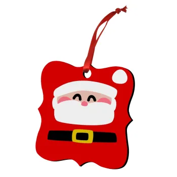 Simple Santa, Christmas ornament polygon wooden 7.5cm