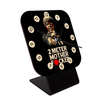Pulp Fiction 2 meter mother f...r, Quartz Table clock in natural wood (10cm)