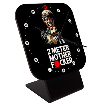 Pulp Fiction 2 meter mother f...r, Quartz Wooden table clock with hands (10cm)