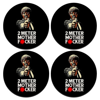 Pulp Fiction 2 meter mother f...r, SET of 4 round wooden coasters (9cm)