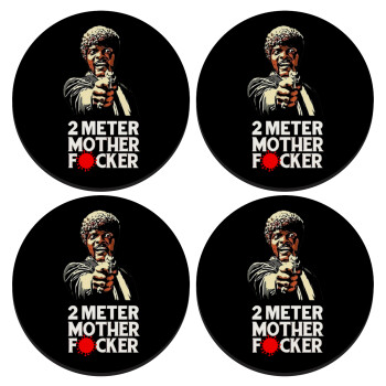 Pulp Fiction 2 meter mother f...r, ΣΕΤ 4 Σουβέρ ξύλινα στρογγυλά (9cm)