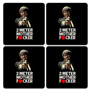 Pulp Fiction 2 meter mother f...r, ΣΕΤ 4 Σουβέρ ξύλινα τετράγωνα (9cm)