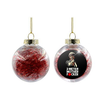 Pulp Fiction 2 meter mother f...r, Χριστουγεννιάτικη μπάλα δένδρου διάφανη με κόκκινο γέμισμα 8cm