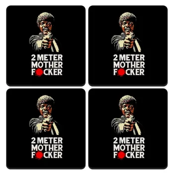 Pulp Fiction 2 meter mother f...r, ΣΕΤ 4 Σουβέρ ξύλινα τετράγωνα (9cm)