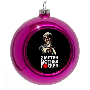 Pulp Fiction 2 meter mother f...r, Στολίδι Χριστουγεννιάτικη μπάλα δένδρου Μωβ 8cm